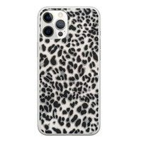 Leuke Telefoonhoesjes iPhone 12 Pro Max siliconen hoesje - Luipaard grijs