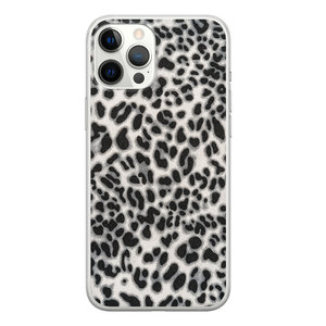 Leuke Telefoonhoesjes iPhone 12 Pro Max siliconen hoesje - Luipaard grijs