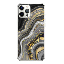 Leuke Telefoonhoesjes iPhone 12 Pro Max siliconen hoesje - Golden agate