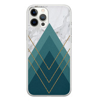 Leuke Telefoonhoesjes iPhone 12 Pro Max siliconen hoesje - Geometrisch blauw