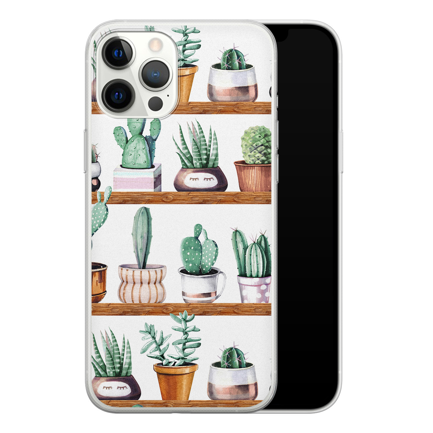 Leuke Telefoonhoesjes iPhone 12 Pro Max siliconen hoesje - Cactus