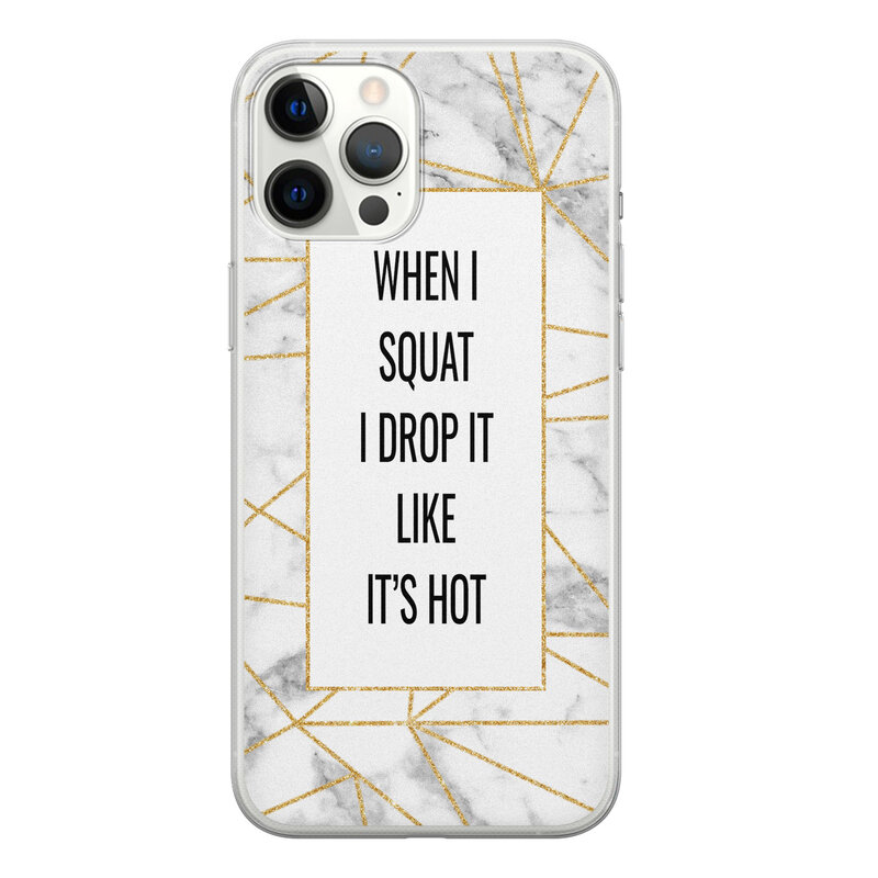 Leuke Telefoonhoesjes iPhone 12 Pro Max siliconen hoesje - Dropping squats