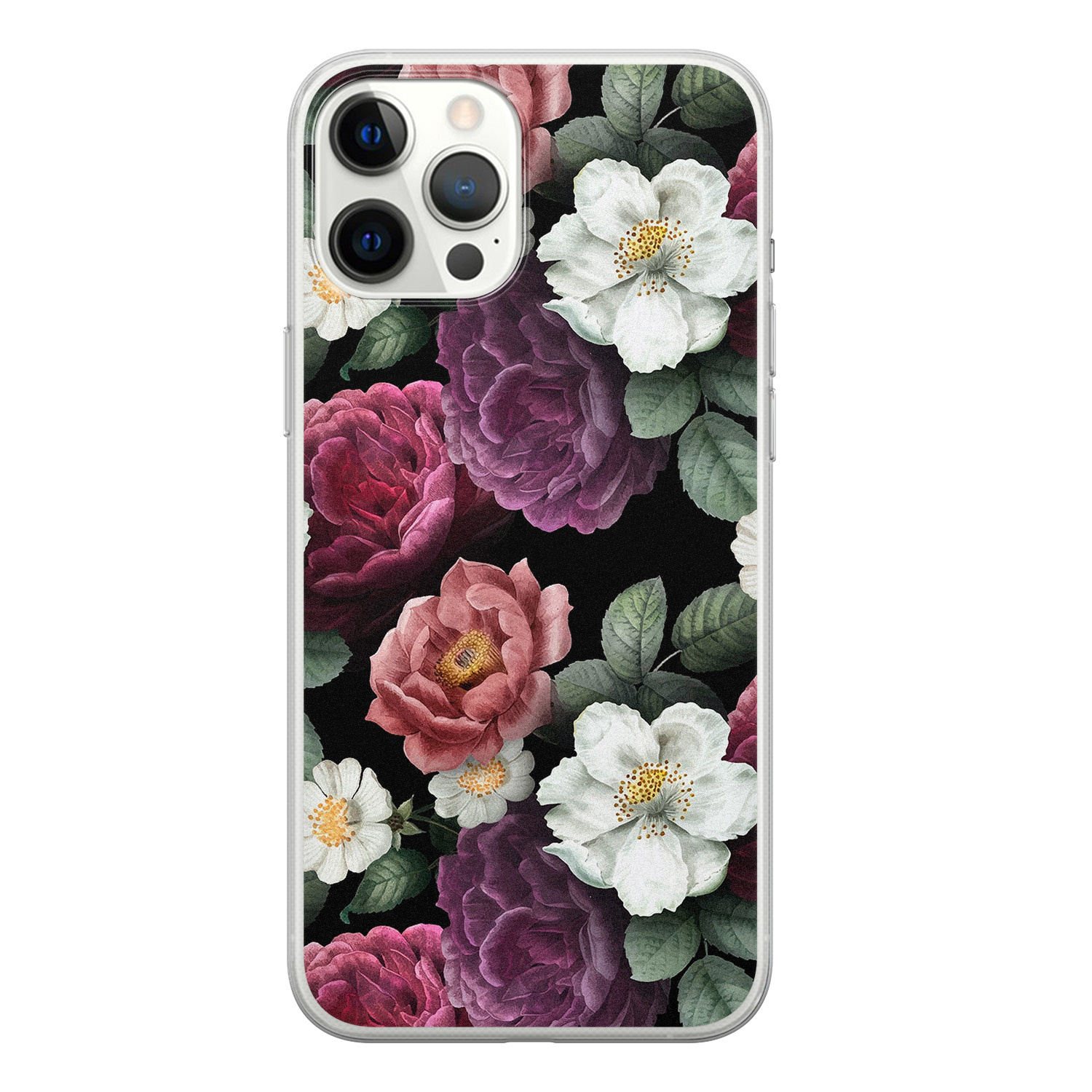 Leuke Telefoonhoesjes iPhone 12 Pro Max siliconen hoesje - Bloemenliefde