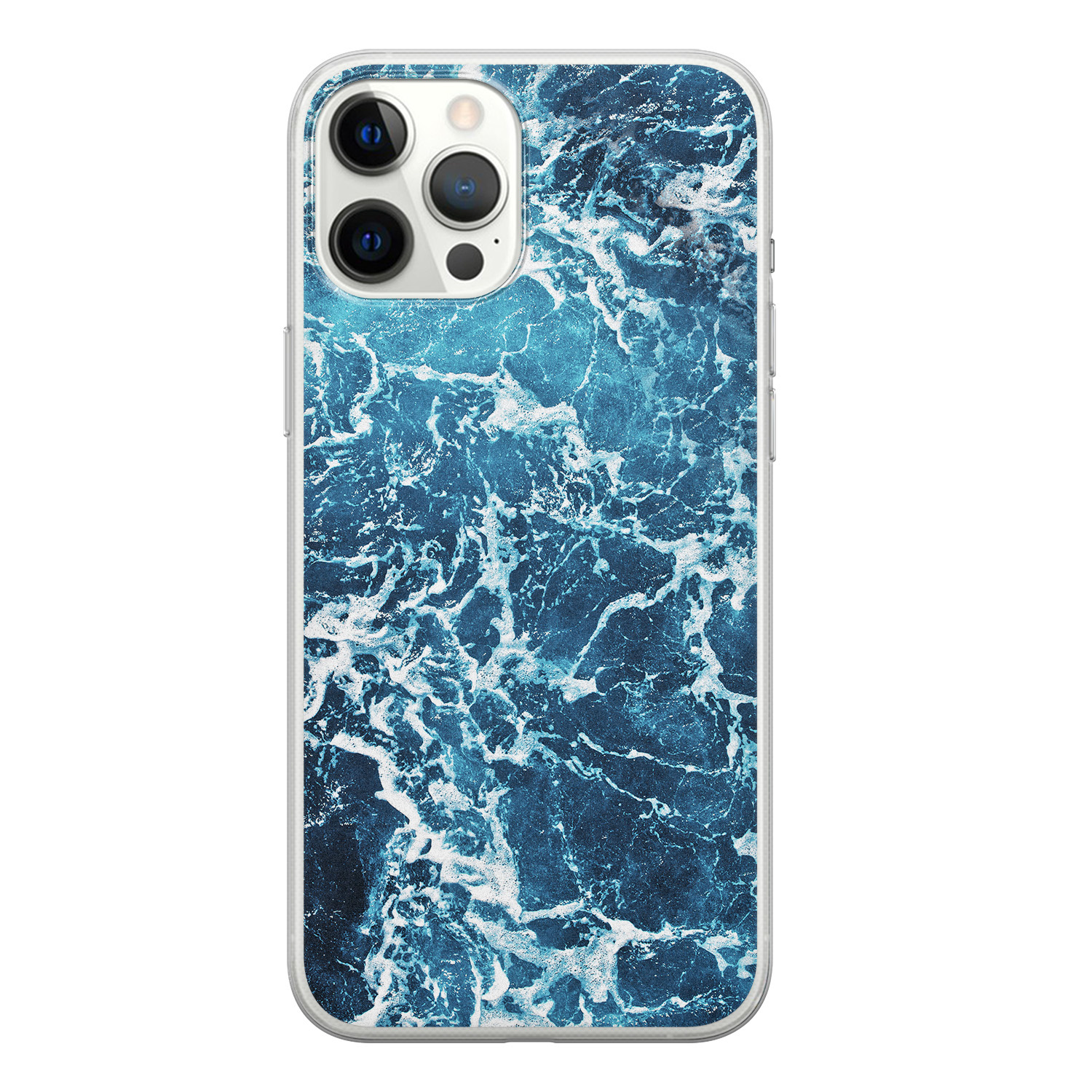 Leuke Telefoonhoesjes iPhone 12 Pro Max siliconen hoesje - Ocean blue