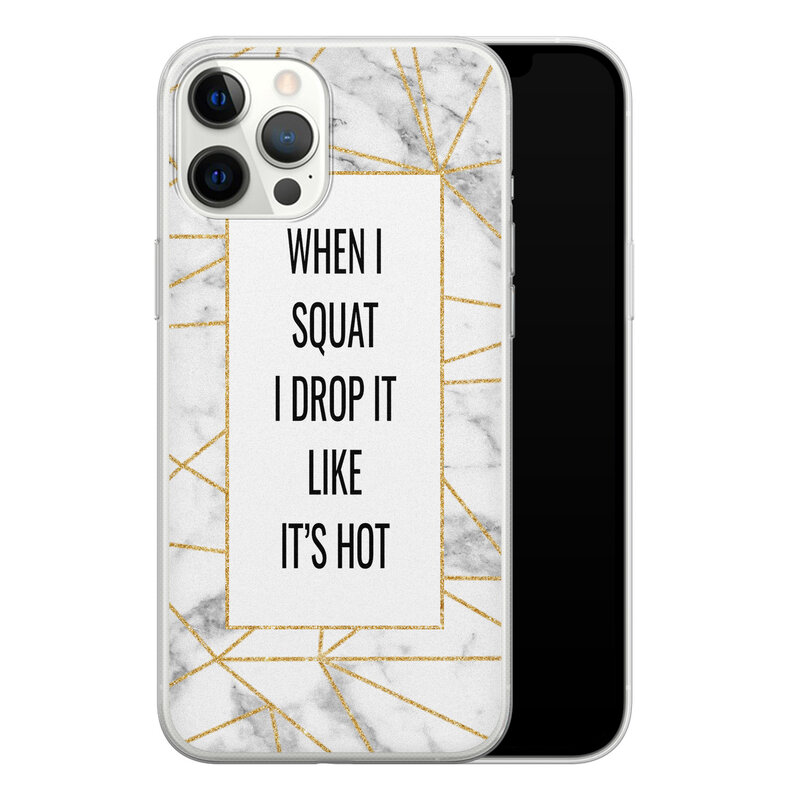 Leuke Telefoonhoesjes iPhone 12 Pro Max siliconen hoesje - Dropping squats