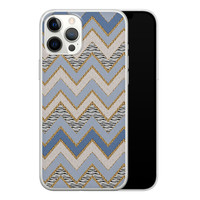 Leuke Telefoonhoesjes iPhone 12 Pro Max siliconen hoesje - Retro zigzag