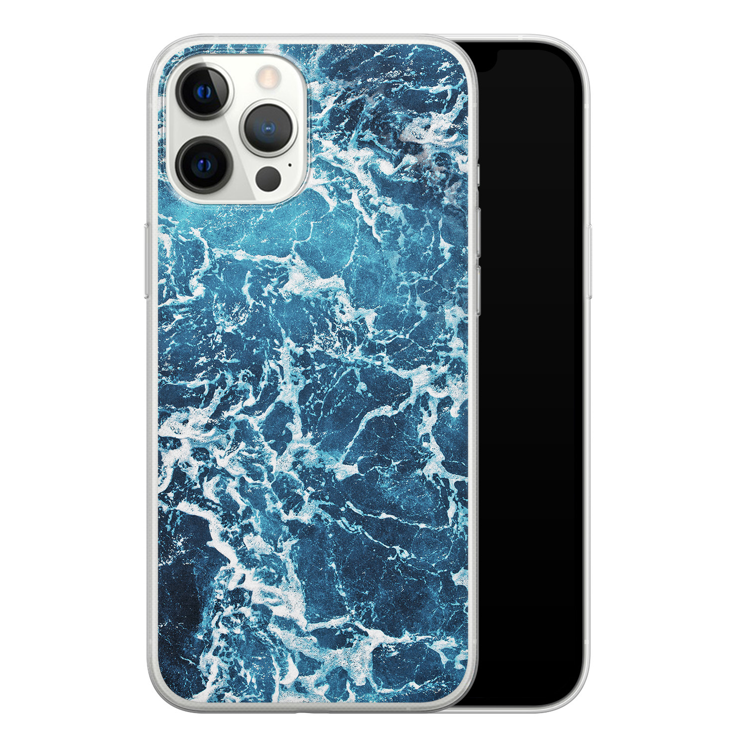 Leuke Telefoonhoesjes iPhone 12 Pro Max siliconen hoesje - Ocean blue