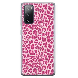 Leuke Telefoonhoesjes Samsung Galaxy S20 FE siliconen hoesje - Luipaard roze