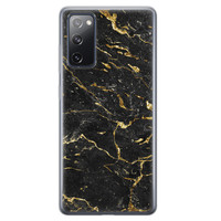 Leuke Telefoonhoesjes Samsung Galaxy S20 FE siliconen hoesje - Marmer zwart goud