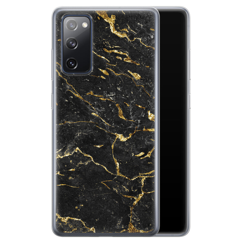 Leuke Telefoonhoesjes Samsung Galaxy S20 FE siliconen hoesje - Marmer zwart goud