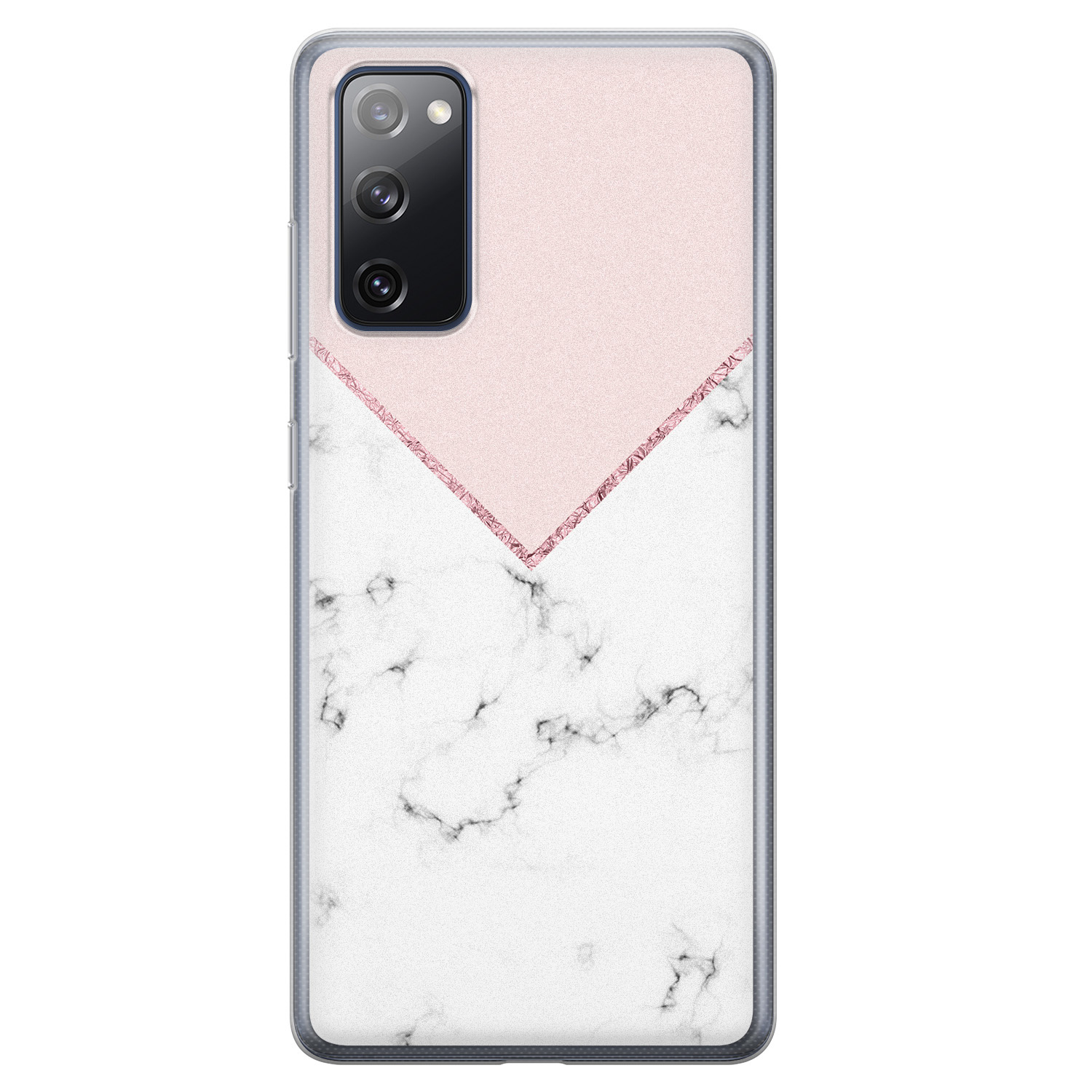 Leuke Telefoonhoesjes Samsung Galaxy S20 FE siliconen hoesje - Marmer roze grijs