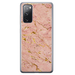 Leuke Telefoonhoesjes Samsung Galaxy S20 FE siliconen hoesje - Marmer roze goud