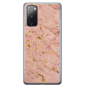 Leuke Telefoonhoesjes Samsung Galaxy S20 FE siliconen hoesje - Marmer roze goud