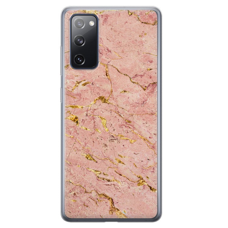 Leuke Telefoonhoesjes Samsung Galaxy S20 FE siliconen hoesje - Marmer roze goud