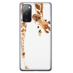 Leuke Telefoonhoesjes Samsung Galaxy S20 FE siliconen hoesje - Giraffe peekaboo