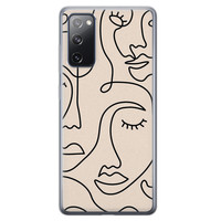 Leuke Telefoonhoesjes Samsung Galaxy S20 FE siliconen hoesje - Abstract gezicht lijnen