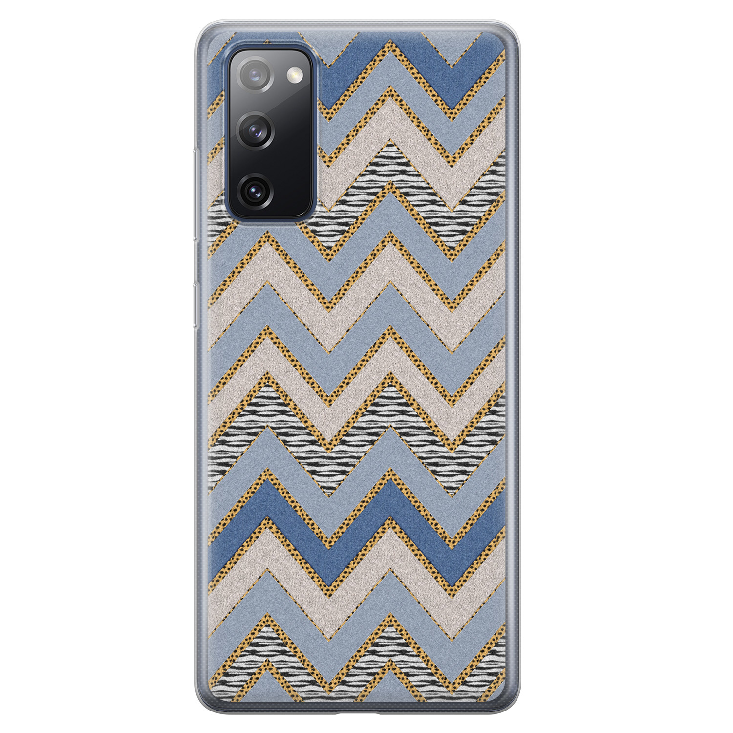 Leuke Telefoonhoesjes Samsung Galaxy S20 FE siliconen hoesje - Retro zigzag