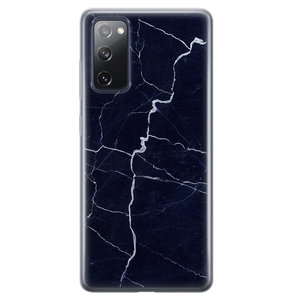 Leuke Telefoonhoesjes Samsung Galaxy S20 FE siliconen hoesje - Marmer navy blauw