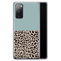 Leuke Telefoonhoesjes Samsung Galaxy S20 FE siliconen hoesje - Luipaard mint