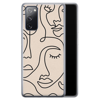 Leuke Telefoonhoesjes Samsung Galaxy S20 FE siliconen hoesje - Abstract gezicht lijnen