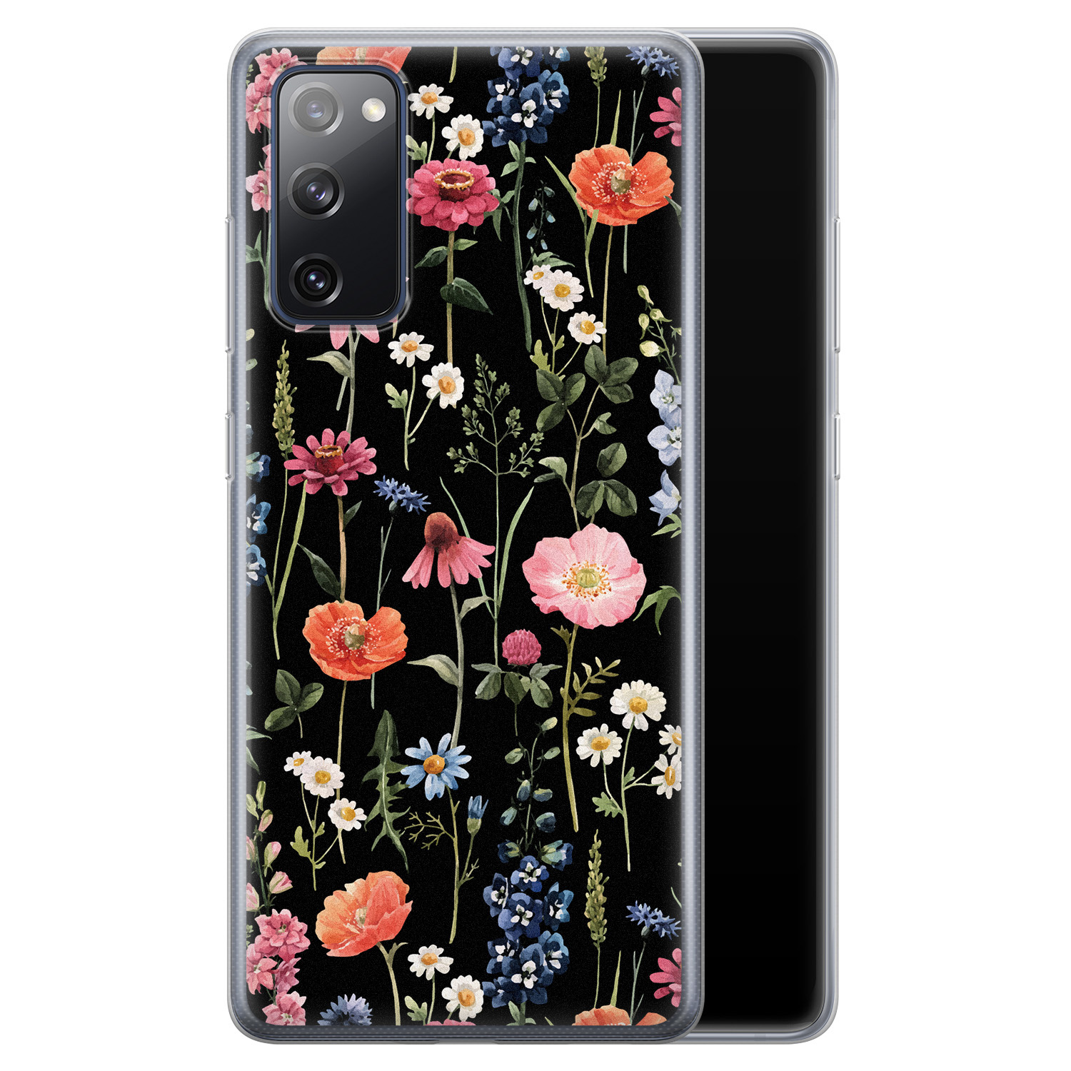 Leuke Telefoonhoesjes Samsung Galaxy S20 FE siliconen hoesje - Dark flowers