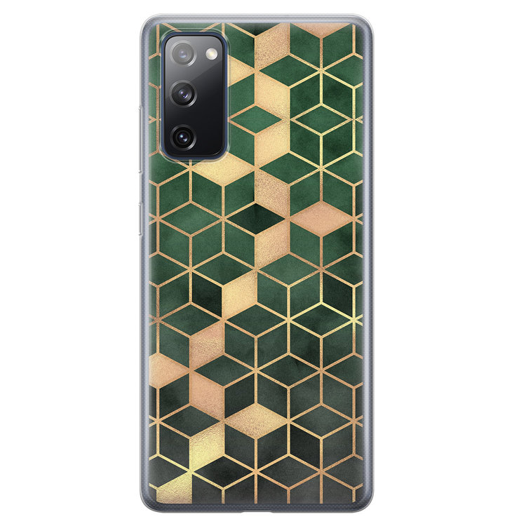 Leuke Telefoonhoesjes Samsung Galaxy S20 FE siliconen hoesje - Green cubes