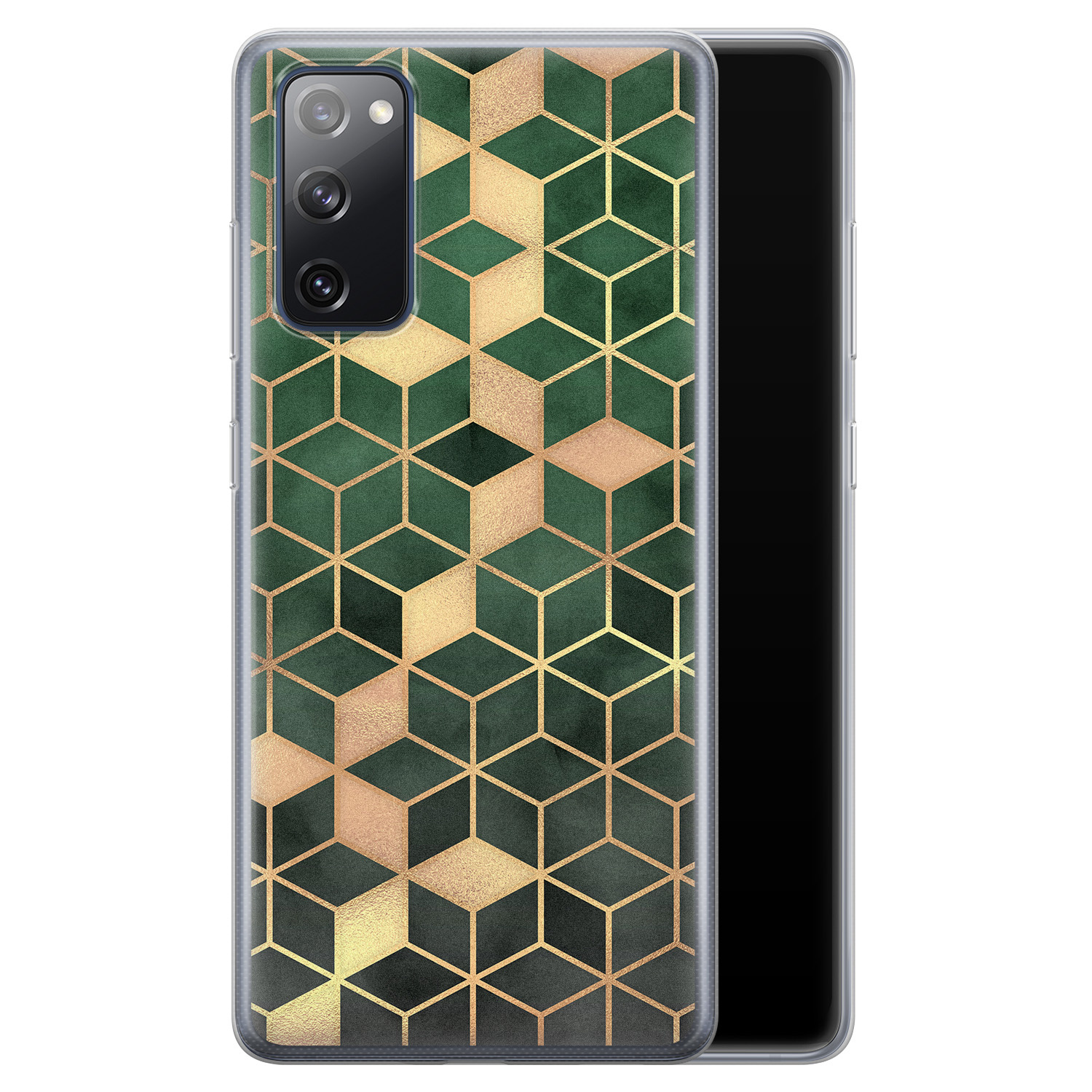 Leuke Telefoonhoesjes Samsung Galaxy S20 FE siliconen hoesje - Green cubes