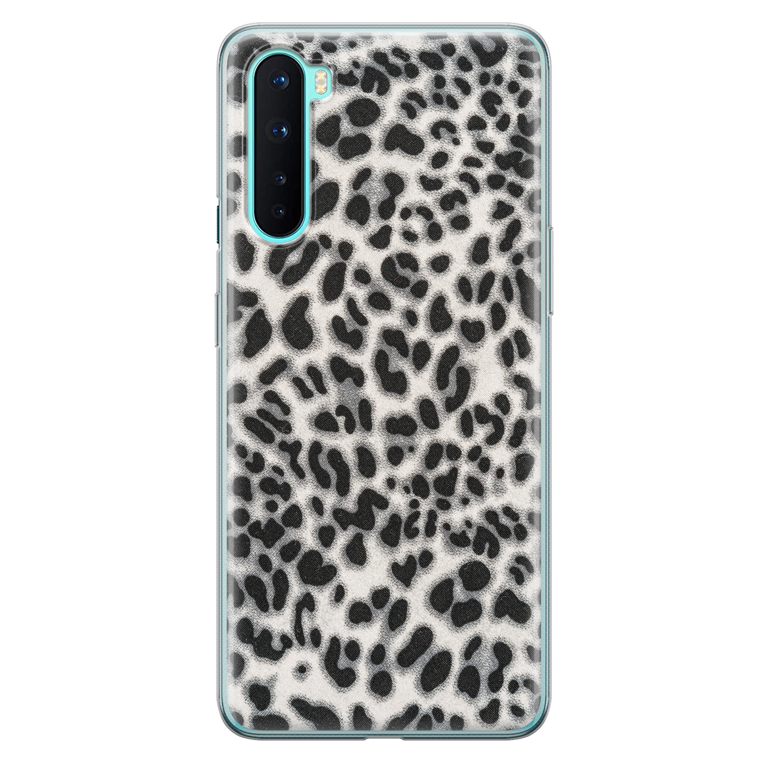 Leuke Telefoonhoesjes OnePlus Nord siliconen hoesje - Luipaard grijs