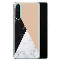 Leuke Telefoonhoesjes OnePlus Nord siliconen hoesje - Marmer zwart bruin