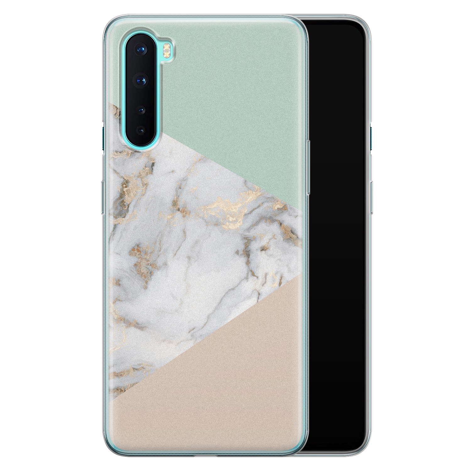 Leuke Telefoonhoesjes OnePlus Nord siliconen hoesje - Marmer pastel mix