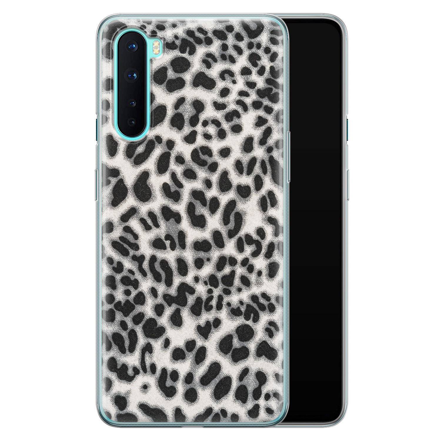 Leuke Telefoonhoesjes OnePlus Nord siliconen hoesje - Luipaard grijs