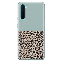 Leuke Telefoonhoesjes OnePlus Nord siliconen hoesje - Luipaard mint