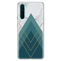 Leuke Telefoonhoesjes OnePlus Nord siliconen hoesje - Geometrisch blauw