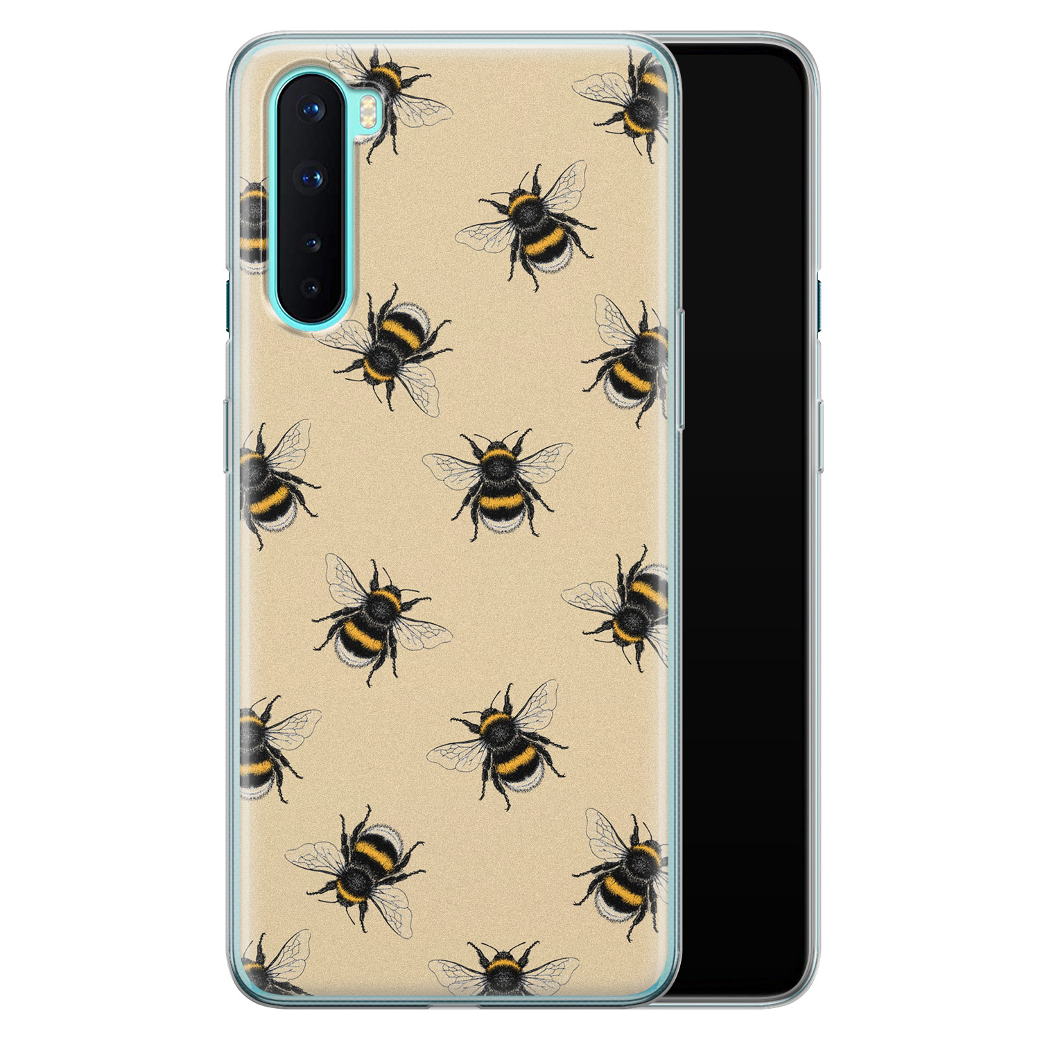 Leuke Telefoonhoesjes OnePlus Nord siliconen hoesje - Bee happy