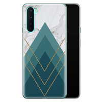 Leuke Telefoonhoesjes OnePlus Nord siliconen hoesje - Geometrisch blauw