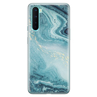 Leuke Telefoonhoesjes OnePlus Nord siliconen hoesje - Marmer blauw