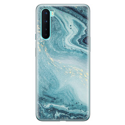 Leuke Telefoonhoesjes OnePlus Nord siliconen hoesje - Marmer blauw