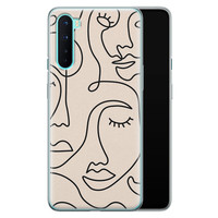 Leuke Telefoonhoesjes OnePlus Nord siliconen hoesje - Abstract gezicht lijnen