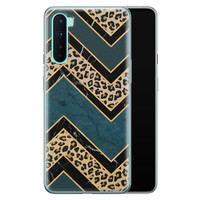 Leuke Telefoonhoesjes OnePlus Nord siliconen hoesje - Luipaard zigzag