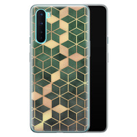 Leuke Telefoonhoesjes OnePlus Nord siliconen hoesje - Green cubes