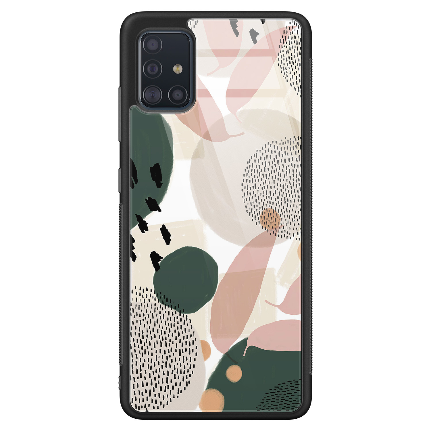 Leuke Telefoonhoesjes Samsung Galaxy A51 glazen hardcase - Abstract print