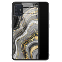 Leuke Telefoonhoesjes Samsung Galaxy A51 glazen hardcase - Golden agate