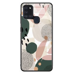 Leuke Telefoonhoesjes Samsung Galaxy A21s glazen hardcase - Abstract print