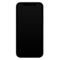 Leuke Telefoonhoesjes iPhone 12 glazen hardcase - Marmer zwart goud