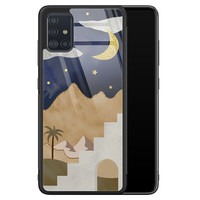 Leuke Telefoonhoesjes Samsung Galaxy A71 glazen hardcase - Desert night