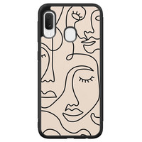 Leuke Telefoonhoesjes Samsung Galaxy A20e hoesje - Abstract gezicht lijnen