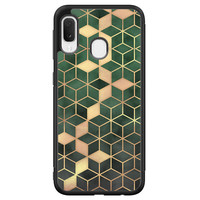 Leuke Telefoonhoesjes Samsung Galaxy A20e hoesje - Green cubes