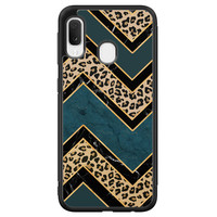 Leuke Telefoonhoesjes Samsung Galaxy A20e hoesje - Luipaard zigzag