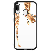 Leuke Telefoonhoesjes Samsung Galaxy A20e hoesje - Giraffe peekaboo