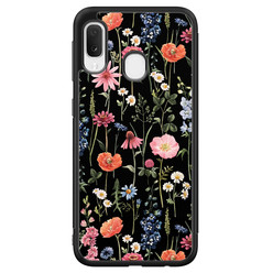 Leuke Telefoonhoesjes Samsung Galaxy A20e hoesje - Dark flowers